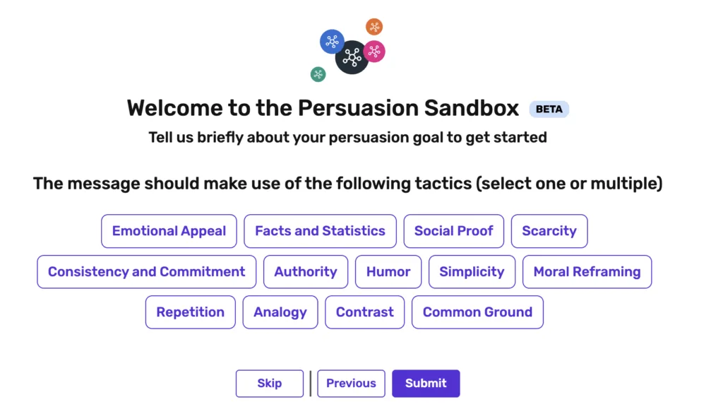 Persuasion hooks for Grow Progress Persuasion Sandbox tool