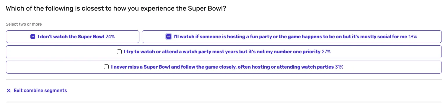 Combining audience segments for greater insights. 
